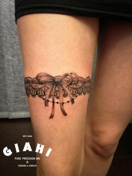 realistic garter tattoo|thigh garter tattoo temporary.